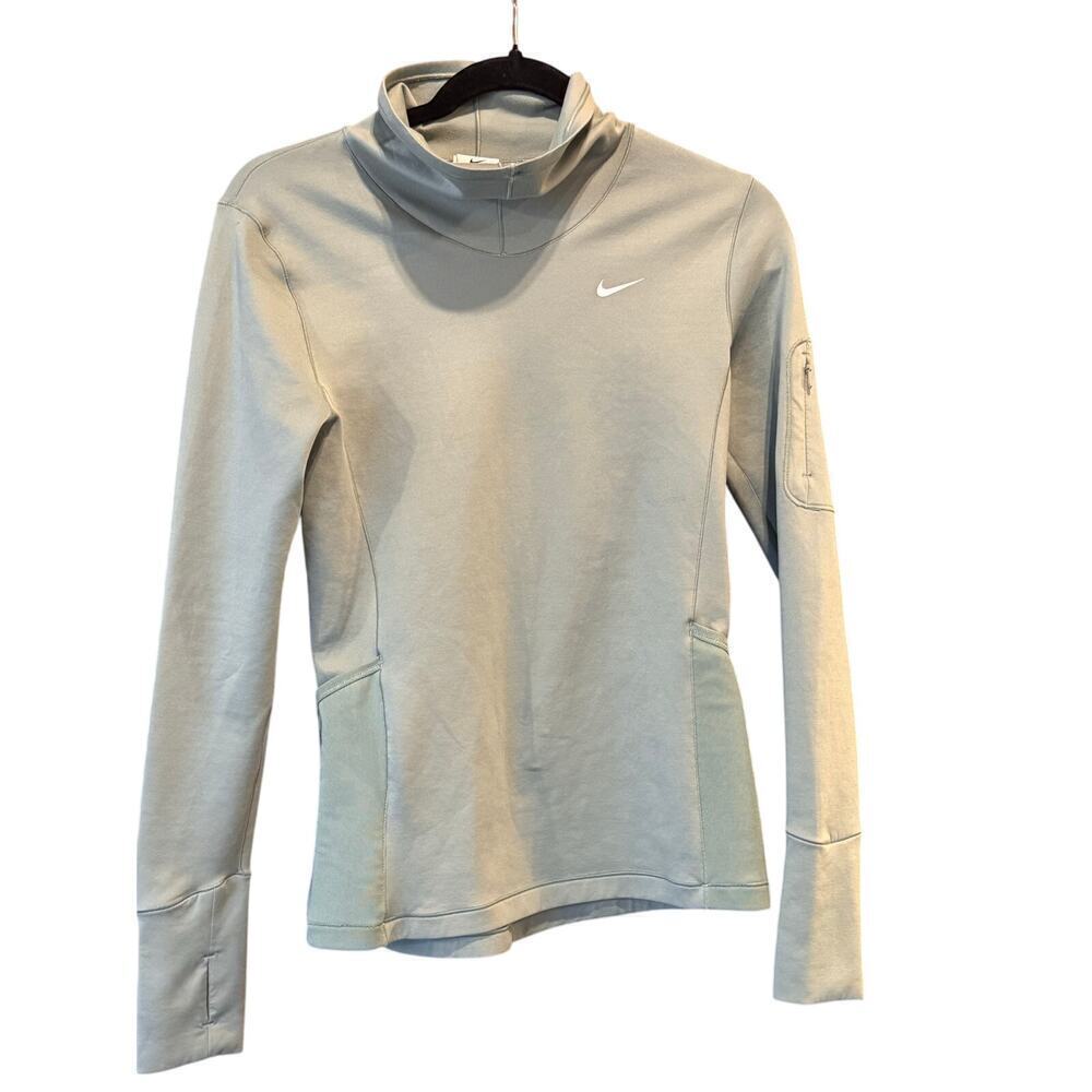 Nike Pro Light Blue Scooba Pullover Long Sleeve Shirt Size Small